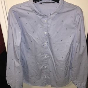 Rainy/Umbrella Print Button Down